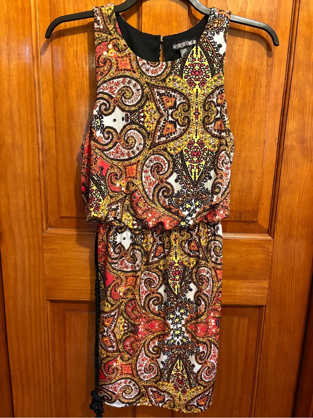 Paper Doll Multicolored Paisley Print Sleeveless Dress